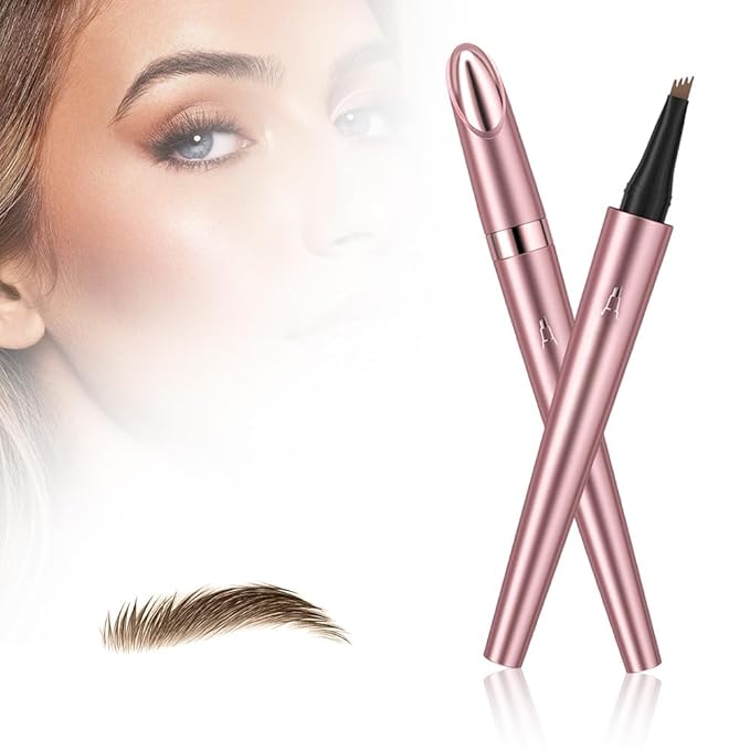 Microblading Eyebrow Pencil, 2026 New 3D Waterproof Eyebrow Pen, Four Tip Precision for Natural Gap Filling, Long-Lasting Eyebrow Makeup for Women (Dark Brown, 1 PCS)
