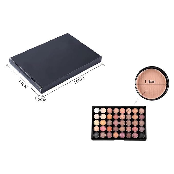 40 Color Smoky Eyeshadow Palette，Professional Premium Matte Glitter Makeup Palette，Multi-Color Eyeshadow Powder Cake，Long-lasting, Waterproof Makeup That Doesn't Come off Easily，3.52 OZ