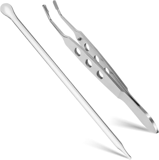 Meibomian Gland Expressor Premium Eyelid Massage Dry Eye Relief Eyelid Gland Care Clean Tools Kit for Dry Eyes, Rectangle Tip