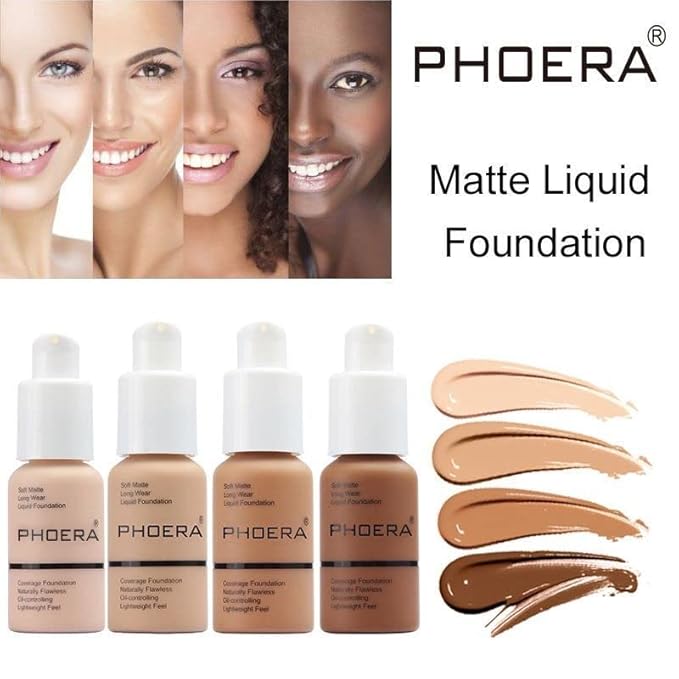 2 Pack PHOERA Foundation, 24HR Matte Oil Control