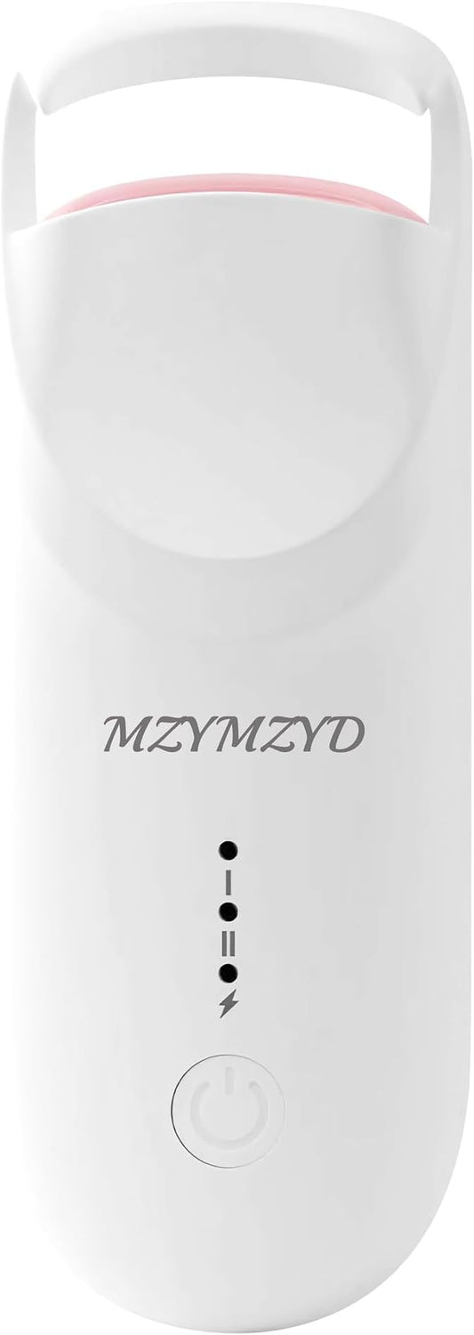 Heated Eyelash Curler, Eyelash Curlers with 10S Quick Heat-Up, 2 Temp Settings, 3S Styling & 24H Long-Lasting Natural Curl, Type-C Recharge, Mini Electric Eyelash Curler for Travel - White