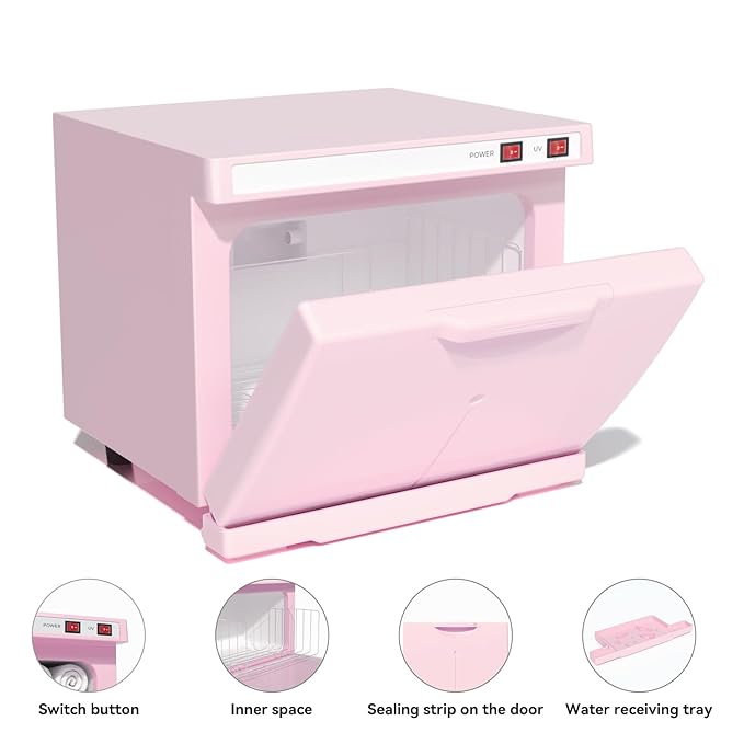 Hot Towel Warmer, 8L Towel Warmers Spa, Small Towel Warmer Professional Mini Towel Warmer Cabinet for Facial, Towel Warmer Esthetician Towel Heater for Beauty&Salon(8L-Pink)