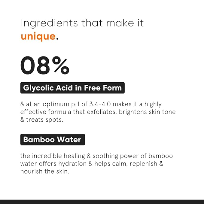 Minimalist 8% Glycolic Acid Exfoliating Toner for Glowing Skin | Multi-Functional Exfoliating Toner with Bamboo Water for Body, Face, Underarms & Scalp | for Women & Men | 5 Fl Oz / 150 ml