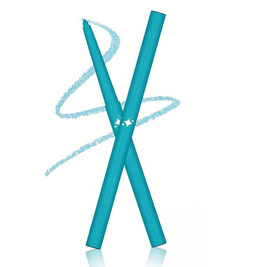 Sky Blue Eyeliner Waterproof Blue Eyeliner Pencil Retractable Blue Pencil eyeliner Smudge-proof Long Lasting Hypoallergenic (06# sky blue shimmer)