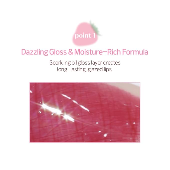 ETUDE Dear Darling Oil Tint #8 Red Candy 4.2g | High Moisturizing and Strong Hydrating Lip Oil/Lip Gloss | Smooth and Moist Lips | Non-Sticky Lip Oil Tint For Dry Lips | Korean Makeup