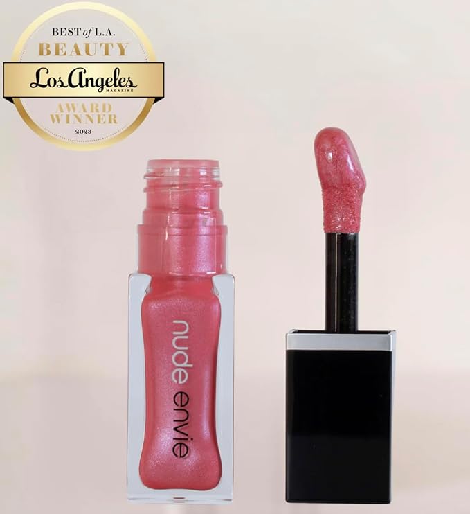 nude envie - Lip Gloss - High-Shine Finish - Moisturizing & Easy Application - Luxury Hydration - Non-Sticky Formula - With Vitamin E & Glycine Soja Oil - Vegan, Paraben-Free & Cruelty-Free - Stylish