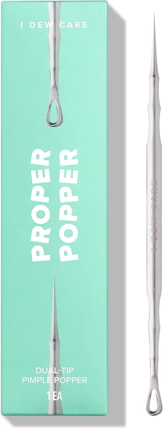 I DEW CARE Dual-Tip Pimple Tool - Proper Popper | Blackhead Remover, Blemish Exfoliating, Professional Acne Squeezer, Comedone Zit Extractor for Women, 2in1 Stainless Steel Lancet, 1ea