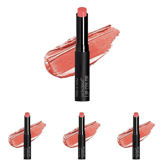 wet n wild Lipstick Perfect Pout Lipstick Lip Color Pink Fiesta Party | Non-Tacky | Non-Sticky | Long Lasting (Pack of 4)
