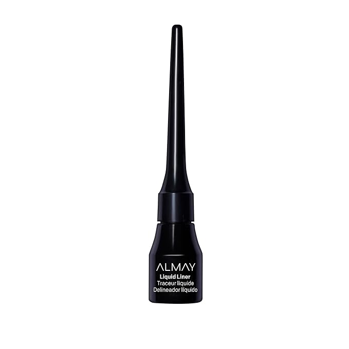 Almay Liquid Eyeliner, Waterproof, Fade-Proof Eye Makeup, Easy-to-Apply Liner Brush, Stocking Stuffer for Women, 221 Black, 0.1 Oz