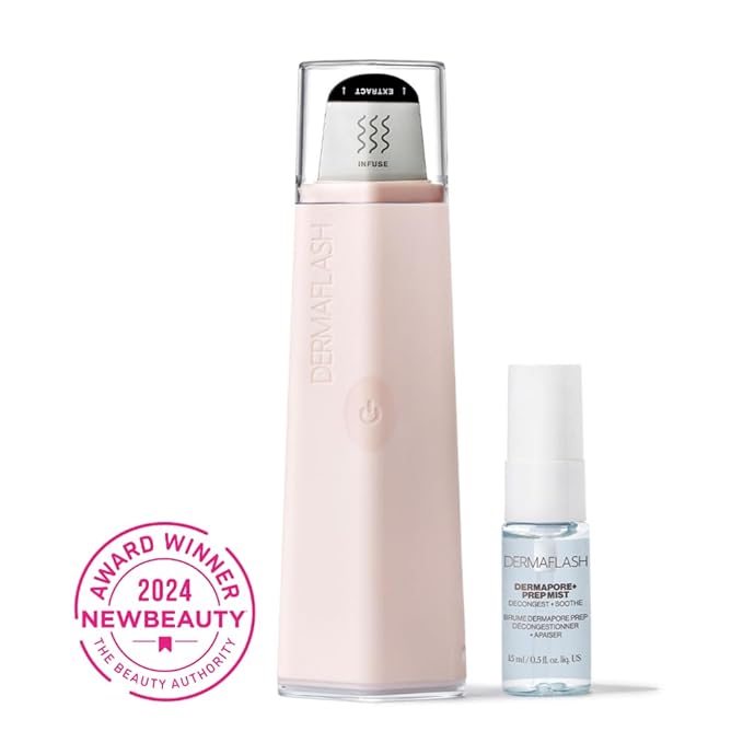 DERMAFLASH DERMAPORE+™ Ultrasonic 2-in-1 Pore Extractor and Serum Infuser, Blush