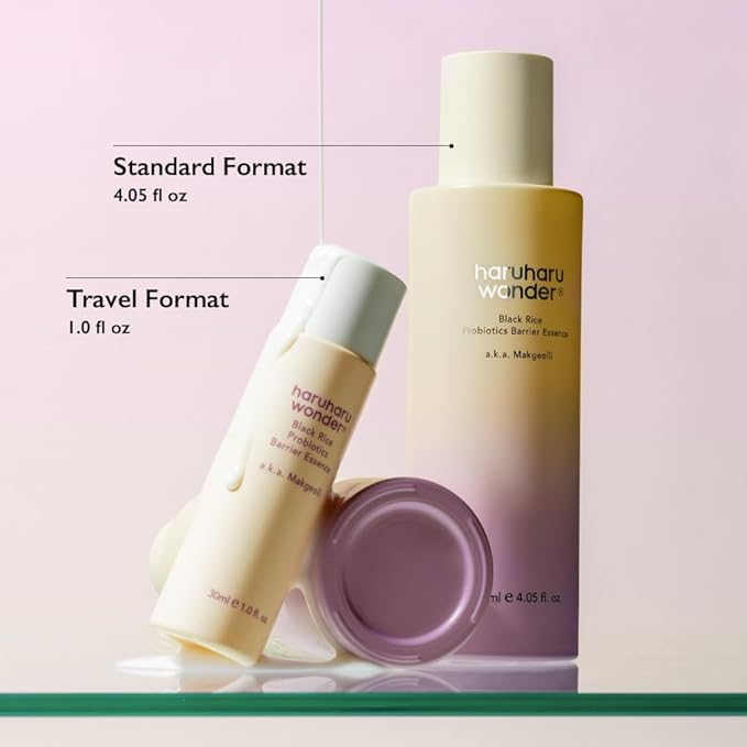 haruharu Wonder Black Rice Probiotics Barrier Essence, Travel Size, Skin Flooding & Layering, Strengthen Skin Barrier, Soothing, Plumping, Holiday Stocking Stuffer, Korean Skincare, 1.01 fl. oz