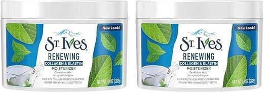 St. Ives Face Moisturizer Cream, Collagen and Elastin, Renewing Facial Moisturizer for Women, Paraben Free, Dermatologist Tested Daily Moisturizing for Dry Skin Cruelty Free, 10 oz (Pack of 2)