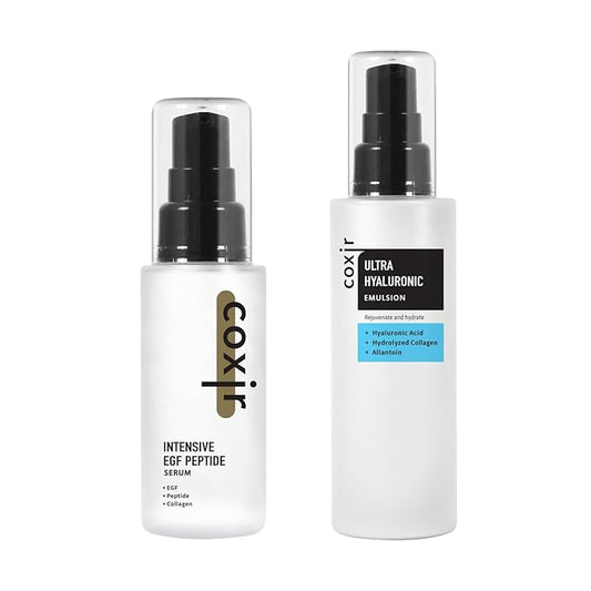 Coxir MOISTURE FIRMING MASTER SET – Youth-Boosting Serum + Deep Hydration Emulsion | Firming, Plumping, and Glow-Enhancing Korean Vegan Set | 2-Step Radiance Ritual