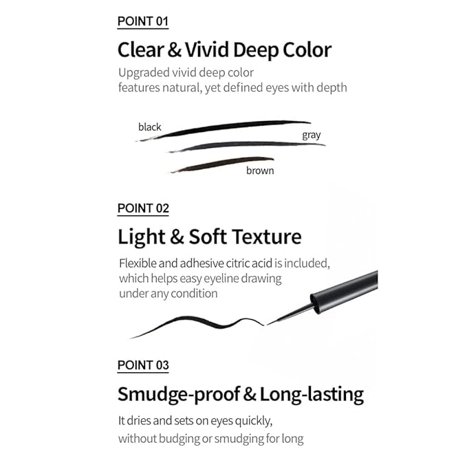 ETUDE OH M'EYE LINE NEW - Waterproof, Smudgeproof & Long lasting|Quick Drying Eye Liner|Easy & Precise Application|Lasts Up To 10 Hours|Korean Makeup| Gray,5ml