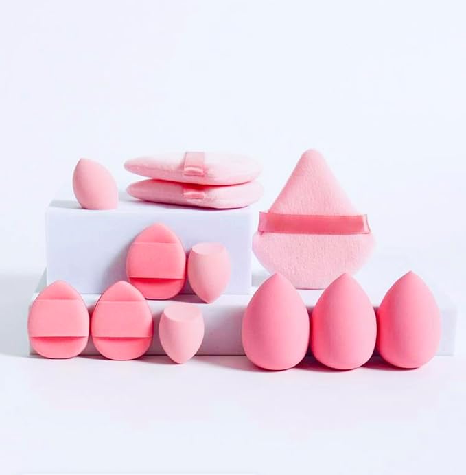 Generic Makeup Sponges Cushion Blush Puff, 12 Pieces, Pink Color