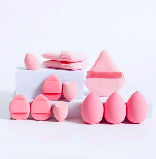 Generic Makeup Sponges Cushion Blush Puff, 12 Pieces, Pink Color