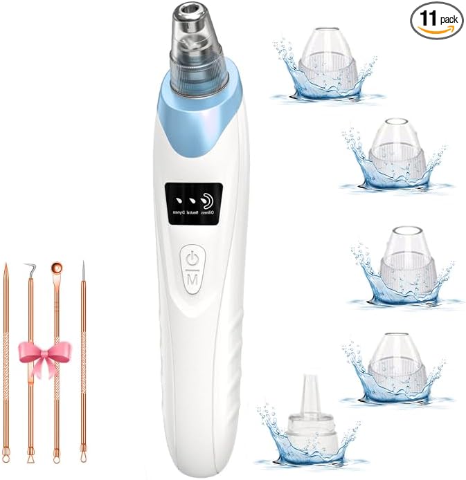 2025 Blackhead Remover Pore Vacuum,Facial Pore Cleaner-5 Suction Power,5 Probes,USB Rechargeable Blackhead Vacuum Kit Electric Acne Extractor Tool for Adult