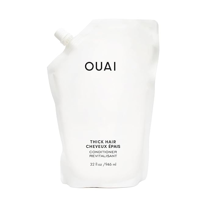 OUAI Thick Hair Conditioner Refill - Moisturizing Conditioner for Dry, Frizzy Hair - Keratin, Marshmallow Root, Shea Butter and Avocado Oil - Paraben, Phthalate & Sulfate Free (32 Oz)