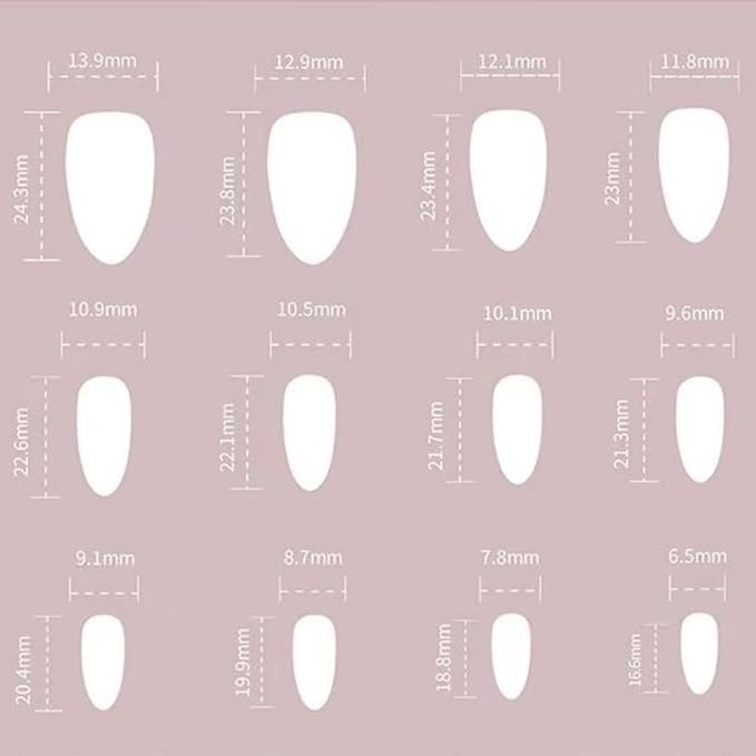 Small Flower Press on Nails Nude Full Cover Fake Nails Medium Almond False Nails with Design Spring Summer Nail Reusable Artificial Acrylic Stick on Nails for Women Manicure 24Pcs