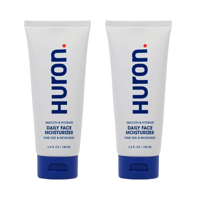Huron Men’s Face Moisturizer – Lightweight, Soothing, Cooling Face Lotion for All-Day Lasting Hydration – Vegan, Phthalate Free, Sulfate Free, Paraben Free – 3.4 Fl Oz (2 Pack)