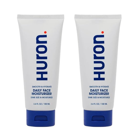 Huron Men’s Face Moisturizer – Lightweight, Soothing, Cooling Face Lotion for All-Day Lasting Hydration – Vegan, Phthalate Free, Sulfate Free, Paraben Free – 3.4 Fl Oz (2 Pack)