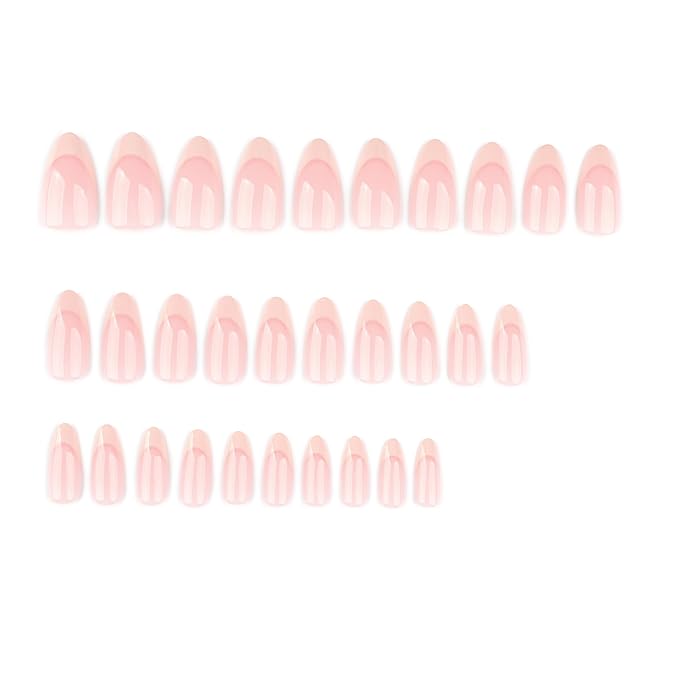 White French Tips Press On Nails Medium Almond, White French Soft Gel Stick On Nails, Designer Reusable Acrylic Nail Press Ons, Fake Nails With Glue On Nail, Wedding False Nail For Women