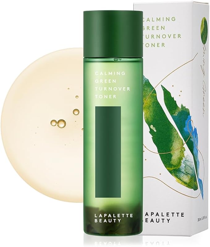 LAPALETTE Calming Green Turnover Toner | Green Tea | Hydrating & Moisturizing | Gentle Peeling with Natural Aha, Bha & PHA Ingredients | Korean Skincare 6.75fl.oz