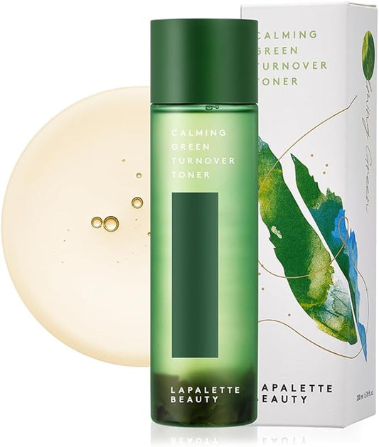 LAPALETTE Calming Green Turnover Toner | Green Tea | Hydrating & Moisturizing | Gentle Peeling with Natural Aha, Bha & PHA Ingredients | Korean Skincare 6.75fl.oz