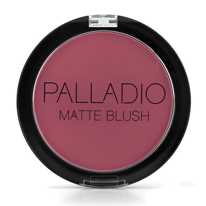 Palladio Matte Blush, Brushes onto Cheeks Smoothly, Soft Matte Look and Even Finish, Flawless Velvety Coverage, Effortless Blending Makeup, Flatters the Face, Convenient Compact, Velvetine