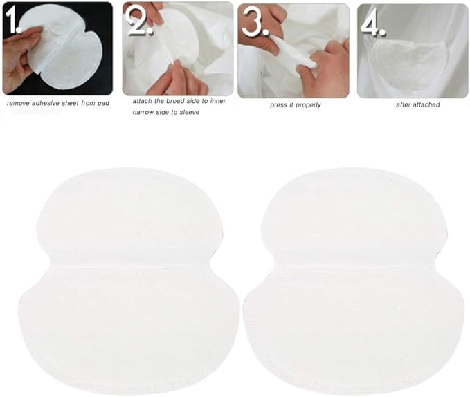 for Under Breasts, Disposable Underarm Sweat Absorbent Pads Unisex Cotton Armpit Sweat Guard (40PCS)
