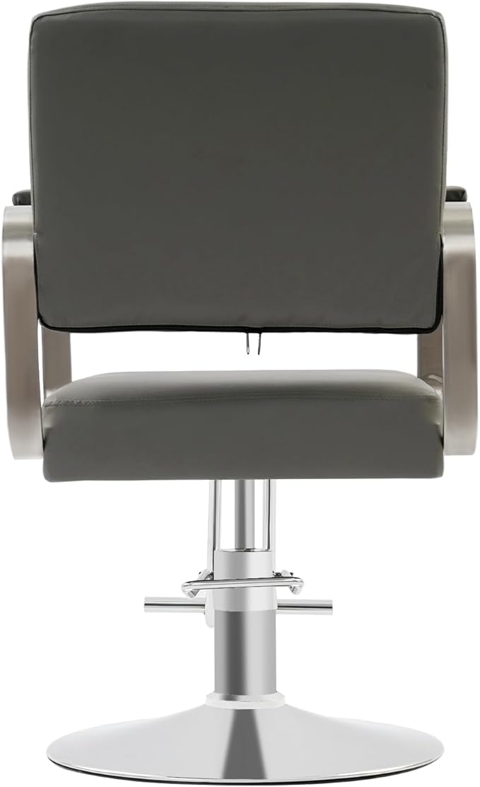 Artist Hand Salon Chair for Hair Stylist, 360° Swivel Hydraulic Barber Chair Barber Styling Chair Tattoo Chair Salon & Spa Chairs for Hair Stylist Women Man, Max Load Weight 440 Lbs (Grey+Silver)