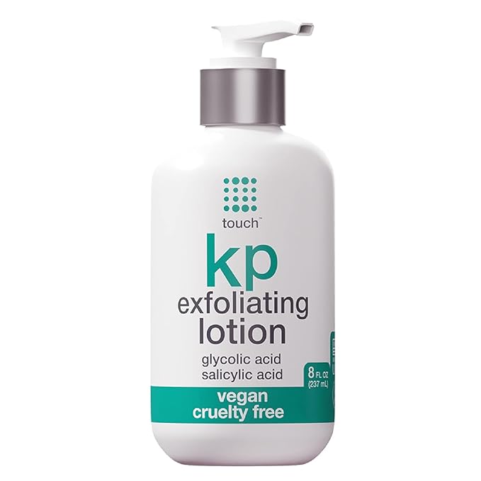 TOUCH Glycolic Acid Lotion for Keratosis Pilaris - KP Exfoliating Body Lotion Moisturizer - for AHA BHA Rough & Bumpy Skin- Gets Rid of Redness - 8 Fl Oz