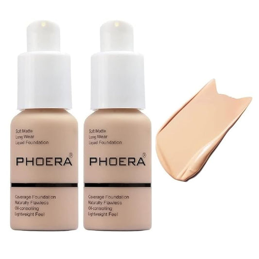 2 Pack PHOERA Foundation, Flawless Soft Matte Liquid