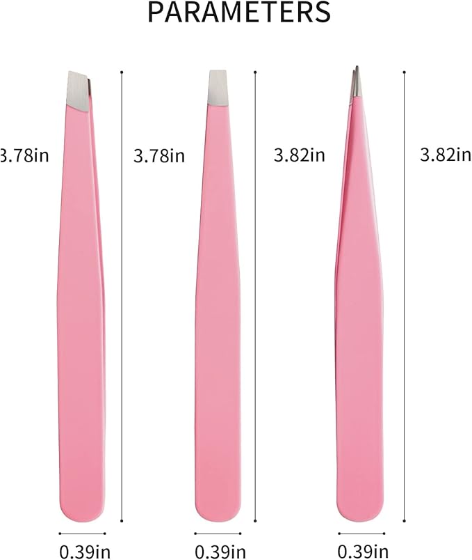 Pink Tweezers for Women Facial Hair, Precision Tweezers for Eyebrows, Hair Removal, Facial Hair, Ingrown Hair, Tweezers for Men