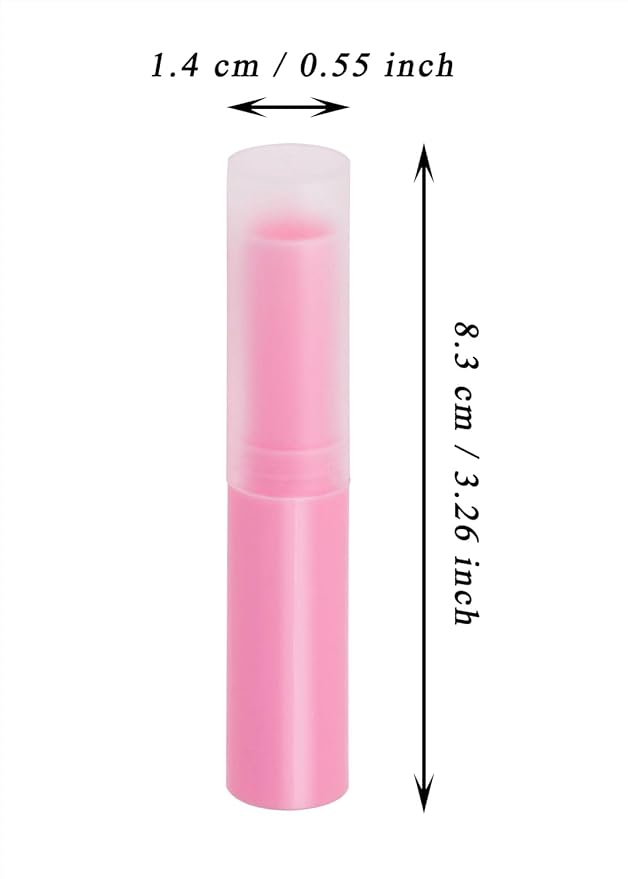 0.14oz Empty Flavored Lip Balm Container Tubes Plastic Homemade Moisturizing Lip Stick with Caps Bulk Fit for Women Adult DIY Making Supplies, 25 Count (Rose Pink)