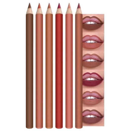 6-Color Velvet Matte Lipstick Pencils Pack for Lips Makeup, Ultra Smooth Creamy Hydrating, Long-Lasting High lmpact Color Soft Finish, Moisturized Lips (6Pcs Matte Lip pencils Set-C, Pack of 1)