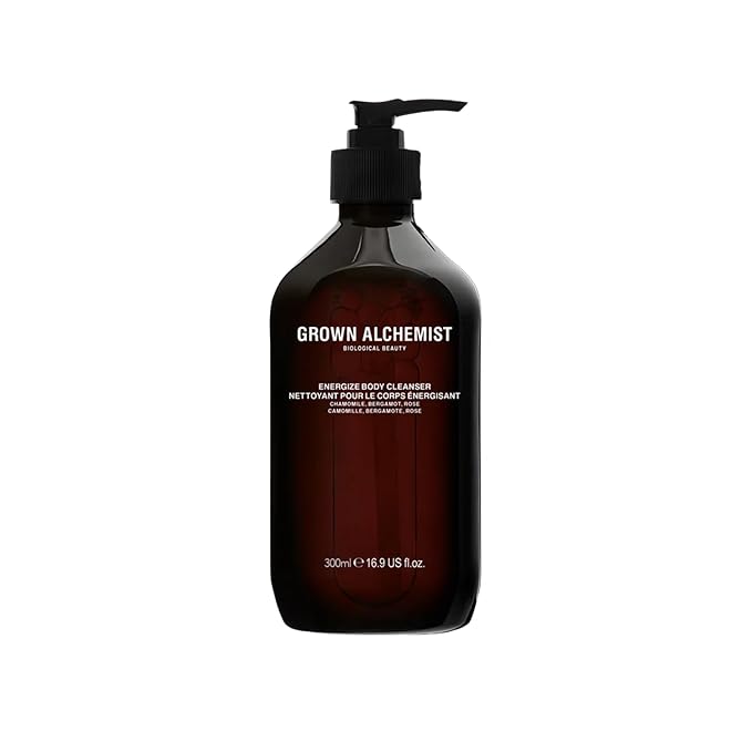 Grown Alchemist Energize Body Cleanser, Chamomile, Bergamot & Rose Gentle Bodywash. Hydrates and Cleanses Skin (300 ml).