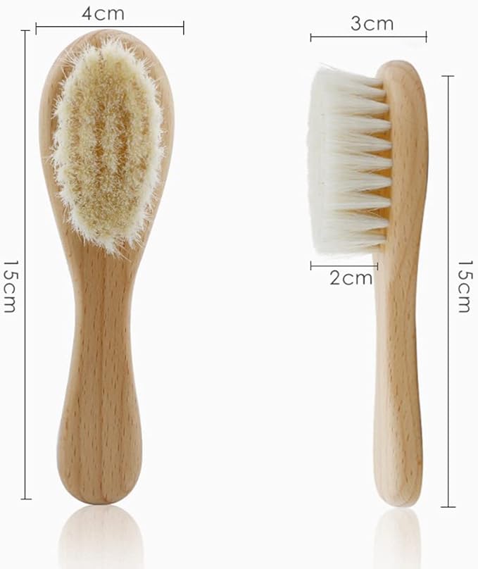 Natural Soft Wool Bristles Dry Facial Cleansing Brush, 6" Face Skin Care Exfoliating Scrub Brush, 2 Pack Wood Handle Face Brush Cleanser.