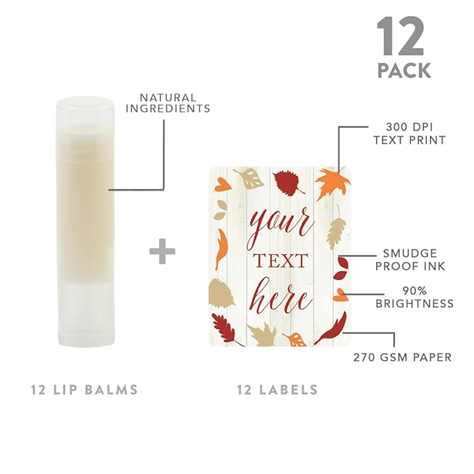 Andaz Press Personalized Lip Balm Party Leaves,