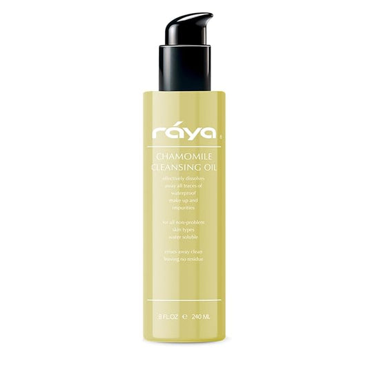 Raya Chamomile Facial Cleansing Oil (154) | Natural and Organic, Water-Soluble Oil Cleanser and Water-Proof Make-Up Remover For All Skin | Made With Chamomile and Lavender Oils