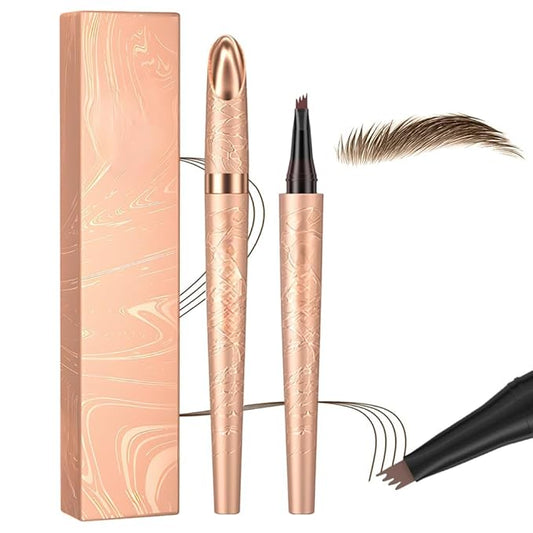 Microblading Eyebrow Pencil, 2025 New Waterproof Eyebrow Pencil, Premium Microblading Eyebrow Pen with 4 Tip, Long-Lasting Natural Magic Eyebrow Makeup Fine Stroke Eye Brow Pen for Women (Dark Brown)