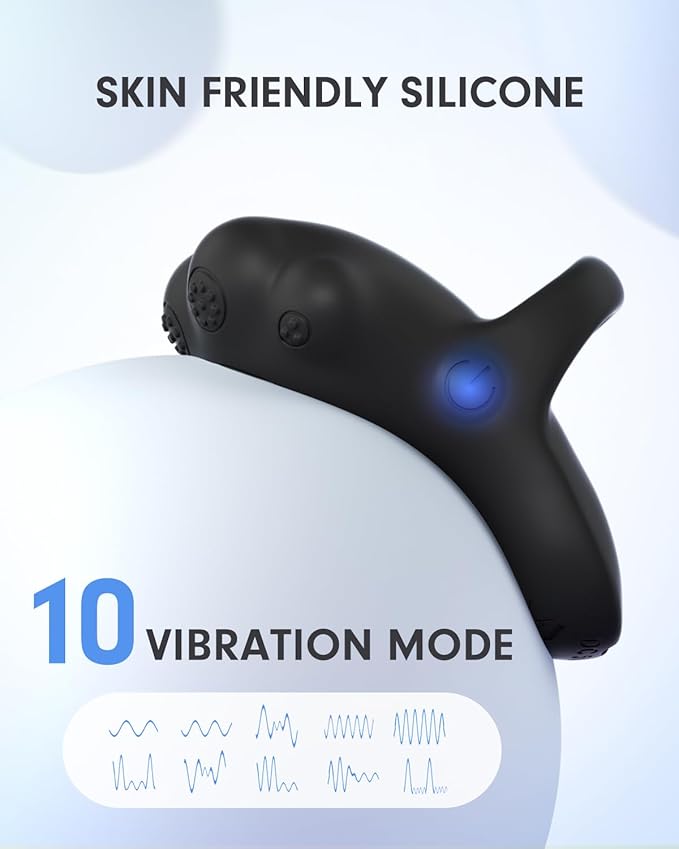 Portable Facial Massage Ball, Waterproof Rechargeable Powerful Multifunctional Eye Face Finger and Neck Massager, Black