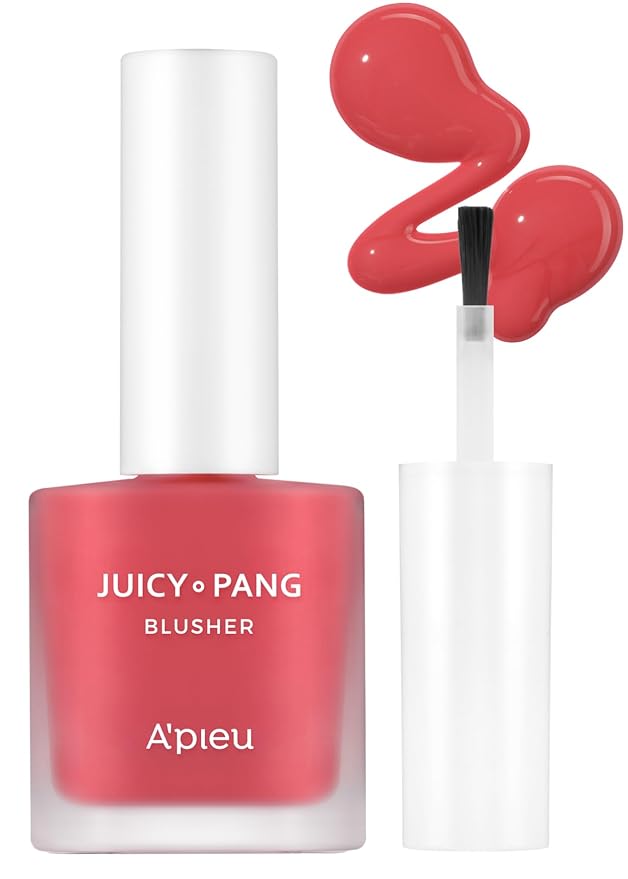 A'PIEU Juicy-Pang Water Blusher [RD01] – Fruity Liquid Blush for Cheeks, Buildable & Blendable Color, Hydrating Dewy Finish with Fruit Extract Blend & Rose Flower Water, 0.31 fl oz