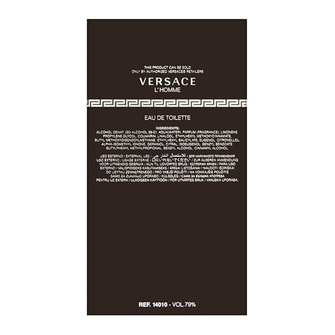 Versace L'Homme by Versace 3.4 oz Eau de Toilette Spray