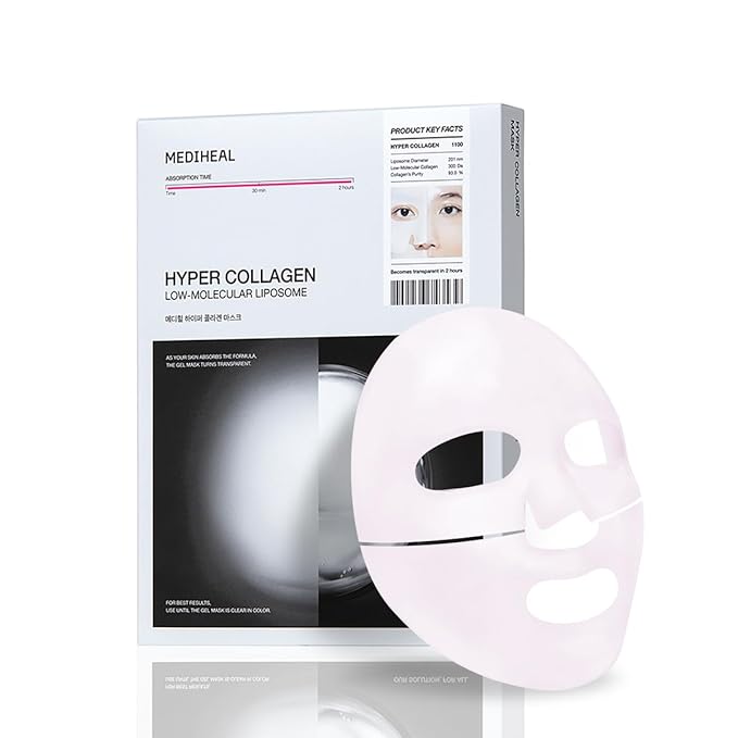 Mediheal Hyper Collagen_Collagen Real Deep Mask 4pcs | Collagen Gel Mask for Multi-lifting Care | Achieves Bouncy Skin | Boosts Pore Elasticity | 30mins Quick Care | Extra Hydration