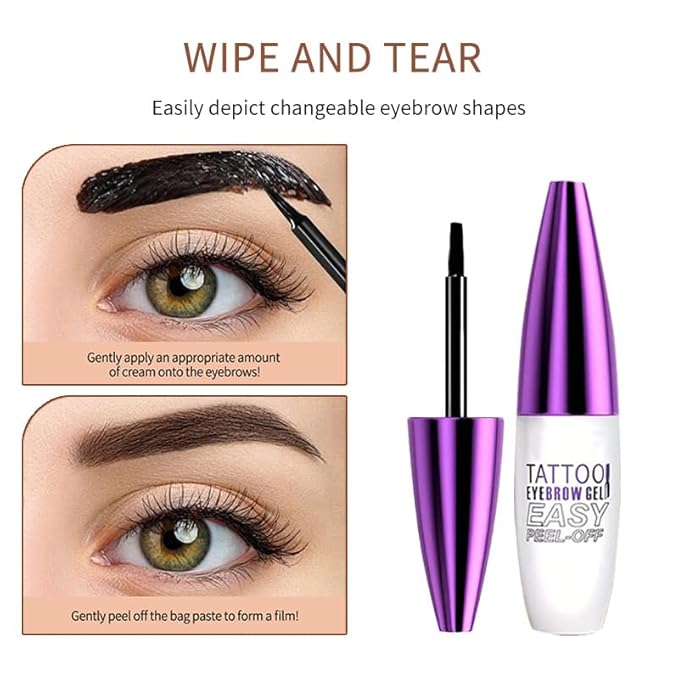 2Pcs Dark Brown Peel Off Brow Tint Gel - Waterproof & Sweatproof Tattoo Effect, Transfer-Resistant Multi-Day Wear, All Skin Types Mother’s Day Gift Set