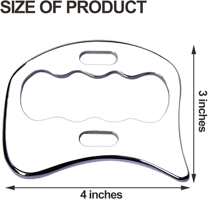 Stainless Steel Gua Sha Scraping Massage Tool-Muscle Scraper - Soft Tissue Mobilization,Physical Therapy for Back, Legs, Arms (2 PCS)