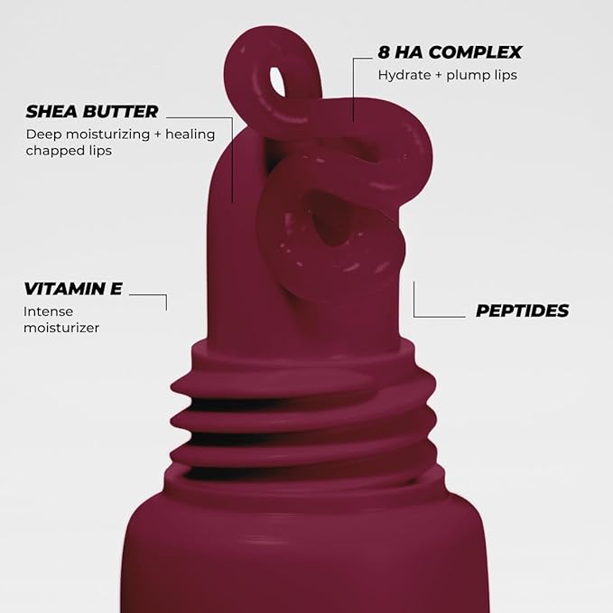 Vitamasques Lip Butter Balm - Berry Jam, Korean Lip Balm - Peptide Lip Treatment - Lips Balm Hydrating - Light Tinted Lips balm - Made in Korea - 0.33 fl.oz