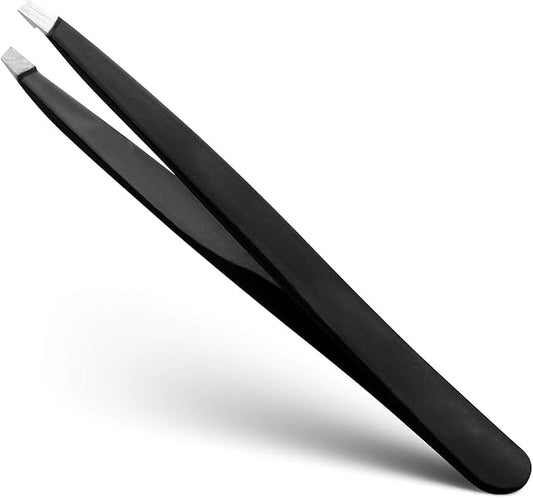 Stainless Steel Slant Tweezer - Eyebrow Tweezers for Women and Men