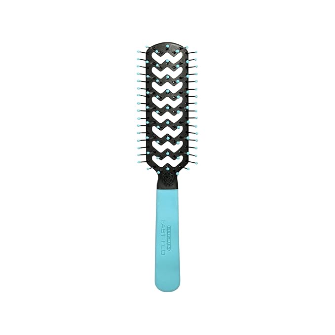 Cricket Static Free Fast Flo Color Vent Hair Brush - Quick and Blow Drying, Detangling, and Frizz-Free Styling - Anti-Static Bristles, Ideal for All Hair Types, Happy Hair (Light Blue)
